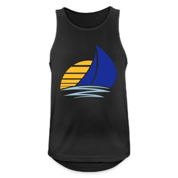 soleil voile logo conception bateau à voile bateau - Débardeur respirant Homme - noir - Devant - Nick (188cm)