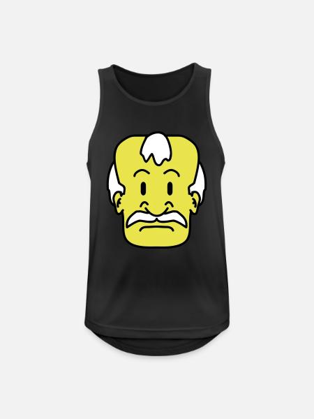 Old Man Face - Männer Tank Top atmungsaktiv - Schwarz
