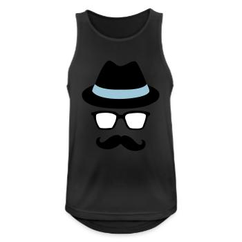 HIPSTER - Männer Tank Top atmungsaktiv - Schwarz - Vorne - Nick (188cm)