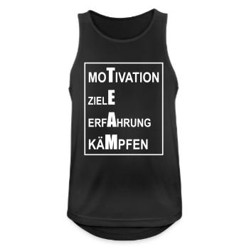 Team Motivation Ziele Erfahrung Kämpfen - Männer Tank Top atmungsaktiv - Schwarz - Vorne - Nick (188cm)