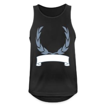 write blank space emblem laurel wreath banner desi - Men's Breathable Tank Top - black - Front - Nick (188cm)