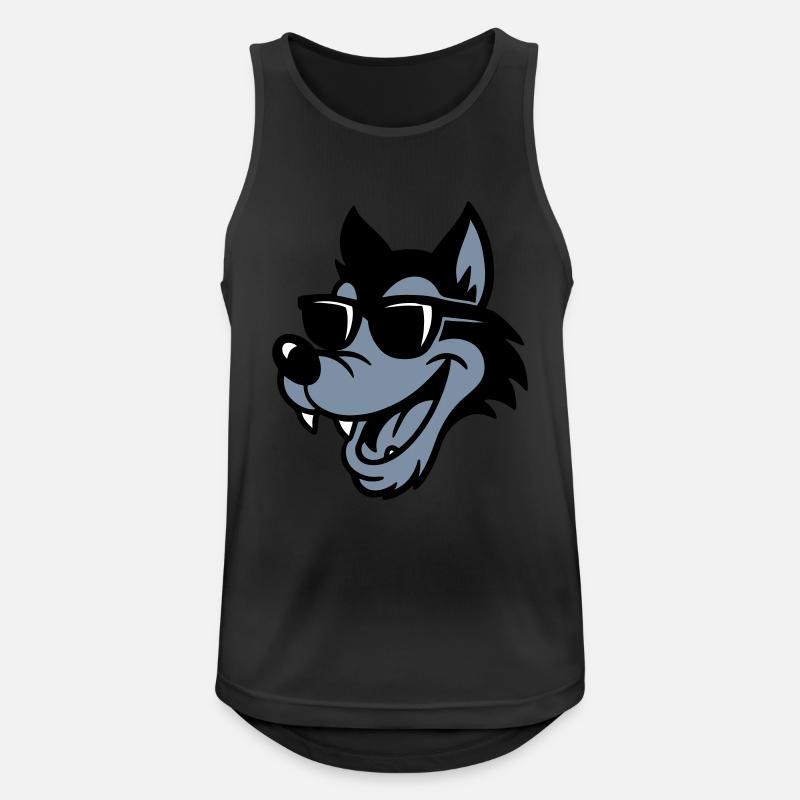 Wolf Comic - Men's Breathable Tank Top - black