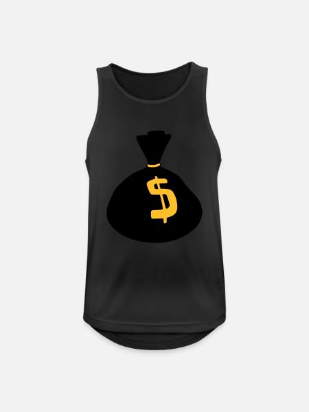 geld - Männer Tank Top atmungsaktiv - Schwarz