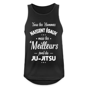 Hommes égaux les meilleurs font du ju-jitsu - Débardeur respirant Homme - noir - Devant - Nick (188cm)