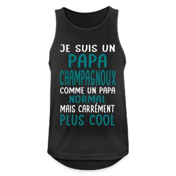 Papa Champagnoux comme un papa normal plus cool - Débardeur respirant Homme - noir - Devant - Nick (188cm)