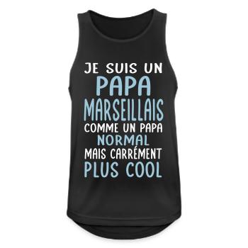 Papa Marseillais comme un papa normal plus cool - Débardeur respirant Homme - noir - Devant - Nick (188cm)