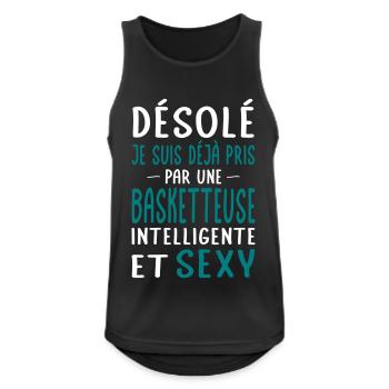 Désolé déjà pris par une basketteuse sexy - Débardeur respirant Homme - noir - Devant - Nick (188cm)