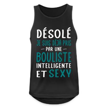Désolé déjà pris par une bouliste sexy - Débardeur respirant Homme - noir - Devant - Nick (188cm)
