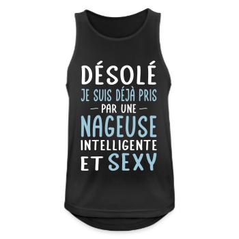 Désolé déjà pris par une nageuse sexy - Débardeur respirant Homme - noir - Devant - Nick (188cm)