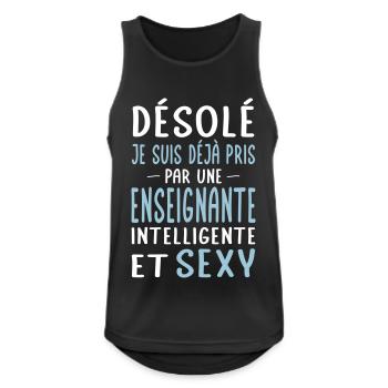 Désolé déjà pris par une enseignante sexy - Débardeur respirant Homme - noir - Devant - Nick (188cm)
