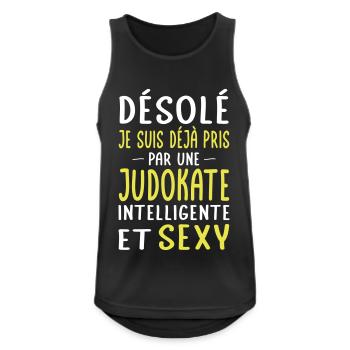 Désolé déjà pris par une judokate sexy - Débardeur respirant Homme - noir - Devant - Nick (188cm)