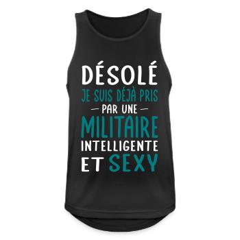Désolé déjà pris par une militaire sexy - Débardeur respirant Homme - noir - Devant - Nick (188cm)