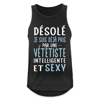 Désolé déjà pris par une vététiste sexy - Débardeur respirant Homme - noir - Devant - Nick (188cm)
