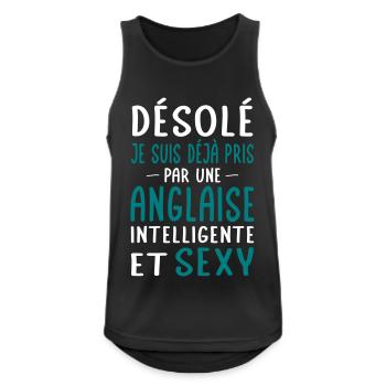 Désolé déjà pris par une Anglaise sexy - Débardeur respirant Homme - noir - Devant - Nick (188cm)
