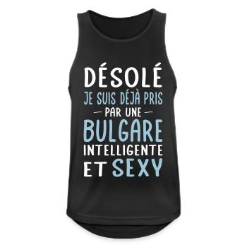 Désolé déjà pris par une Bulgare sexy - Débardeur respirant Homme - noir - Devant - Nick (188cm)