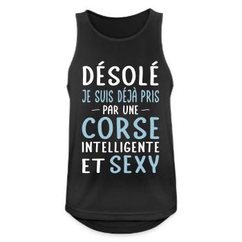 Désolé déjà pris par une Corse sexy - Débardeur respirant Homme - noir - Devant - Nick (188cm)