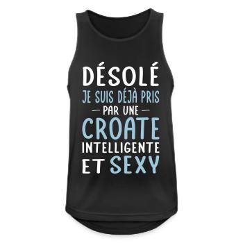 Désolé déjà pris par une Croate sexy - Débardeur respirant Homme - noir - Devant - Nick (188cm)
