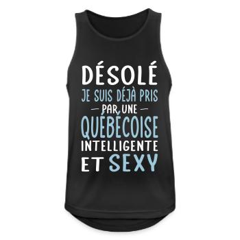 Désolé déjà pris par une Québecoise sexy - Débardeur respirant Homme - noir - Devant - Nick (188cm)