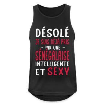 Désolé déjà pris par une Sénégalaise sexy - Débardeur respirant Homme - noir - Devant - Nick (188cm)