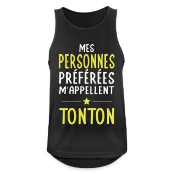 Mes personnes préférées m'appellent Tonton - Débardeur respirant Homme - noir - Devant - Nick (188cm)