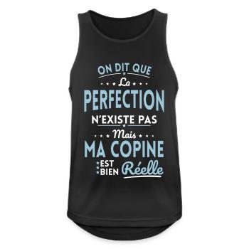 La Perfection n'existe pas Ma Copine est Réelle - Débardeur respirant Homme - noir - Devant - Nick (188cm)