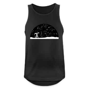 Teleskop und Sternenhimmel, Astronomie - Männer Tank Top atmungsaktiv - Schwarz - Vorne - Nick (188cm)