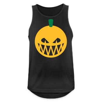 Citrouille d’Halloween (lanterne de citrouille / Emoji / 2C) - Débardeur respirant Homme - noir - Devant - Nick (188cm)