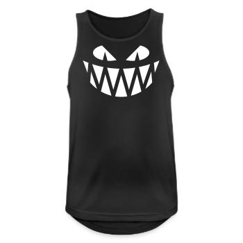 Grimace d’Halloween (Sourire / Dents / Blanc) - Débardeur respirant Homme - noir - Devant - Nick (188cm)