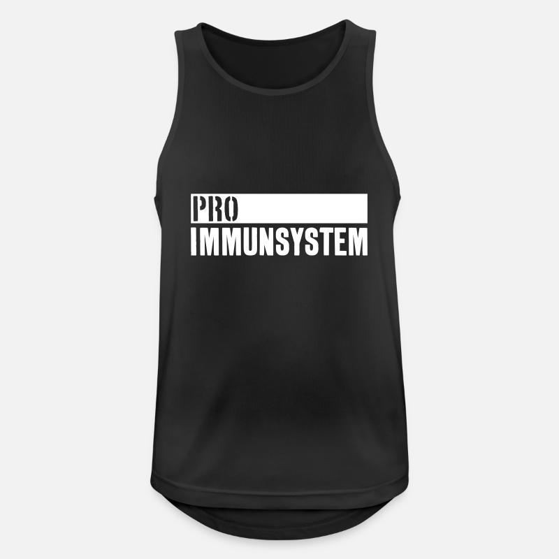 PRO IMMUNSYSTEM IMPFEN - Männer Tank Top atmungsaktiv - Schwarz
