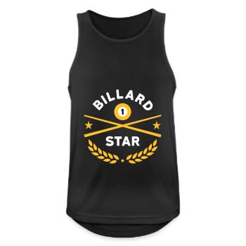 Billard star (Billardqueues, Billardkugel, Sterne) - Männer Tank Top atmungsaktiv - Schwarz - Vorne - Nick (188cm)