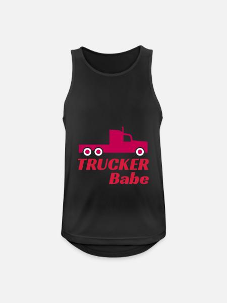 Trucker babe (tractor) - Men's Breathable Tank Top - black