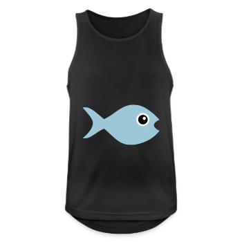 ★ Design colors changeable ★ Fish with googly eyes - Men's Breathable Tank Top - black - Front - Nick (188cm)