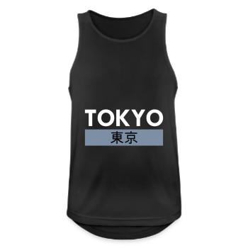 Tokyo et Tokyo en écriture japonaise - Débardeur respirant Homme - noir - Devant - Nick (188cm)