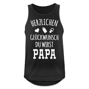 Papa werden wirst Vater schwanger Schwangerschaft - Männer Tank Top atmungsaktiv - Schwarz - Vorne - Nick (188cm)