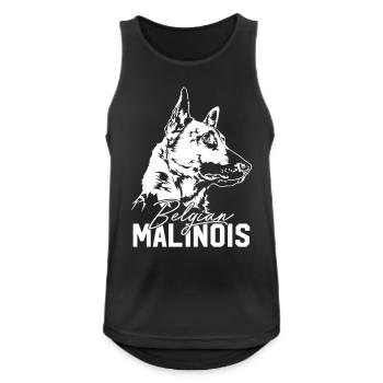 BELGIAN MALINOIS Hunde Hund Hundeportrait Wilsigns - Männer Tank Top atmungsaktiv - Schwarz - Vorne - Nick (188cm)