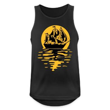 Sailing ship silhouette design - Men's Breathable Tank Top - black - Front - Nick (188cm)