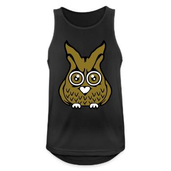 Eule Vogel Uhu guckt gruselig große Horror Augen - Männer Tank Top atmungsaktiv - Schwarz - Vorne - Nick (188cm)
