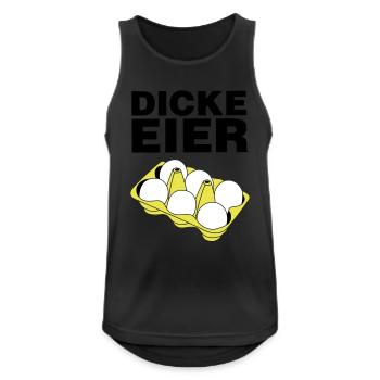 Dicke Eier - Männer Tank Top atmungsaktiv - Schwarz - Vorne - Nick (188cm)