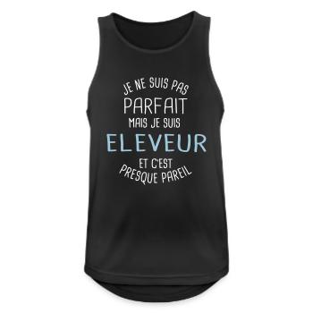Pas parfait mais eleveur - Débardeur respirant Homme - noir - Devant - Nick (188cm)