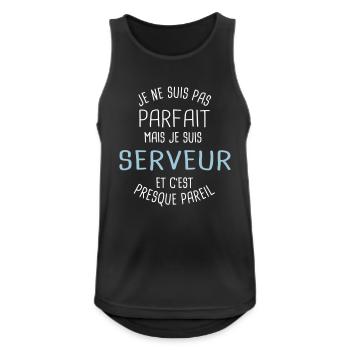 Pas parfait mais serveur - Débardeur respirant Homme - noir - Devant - Nick (188cm)