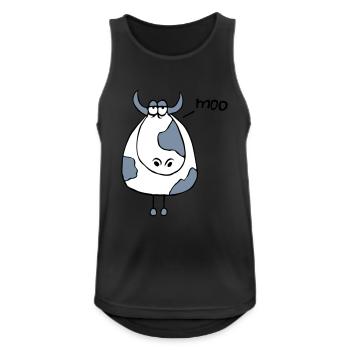 Lustige Muh Kuh Moo Comic Cartoon Rindvieh Muhend - Männer Tank Top atmungsaktiv - Schwarz - Vorne - Nick (188cm)