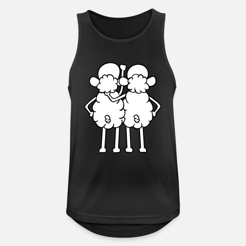 Schaf - Freunde - Männer Tank Top atmungsaktiv - Schwarz