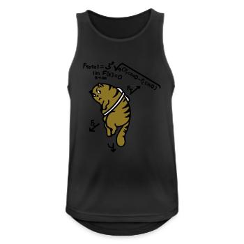 Math T-Shirt - Cat anti-gravité sur Toast - Débardeur respirant Homme - noir - Devant - Nick (188cm)