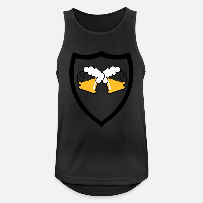 Bier Emblem 3c - Männer Tank Top atmungsaktiv - Schwarz
