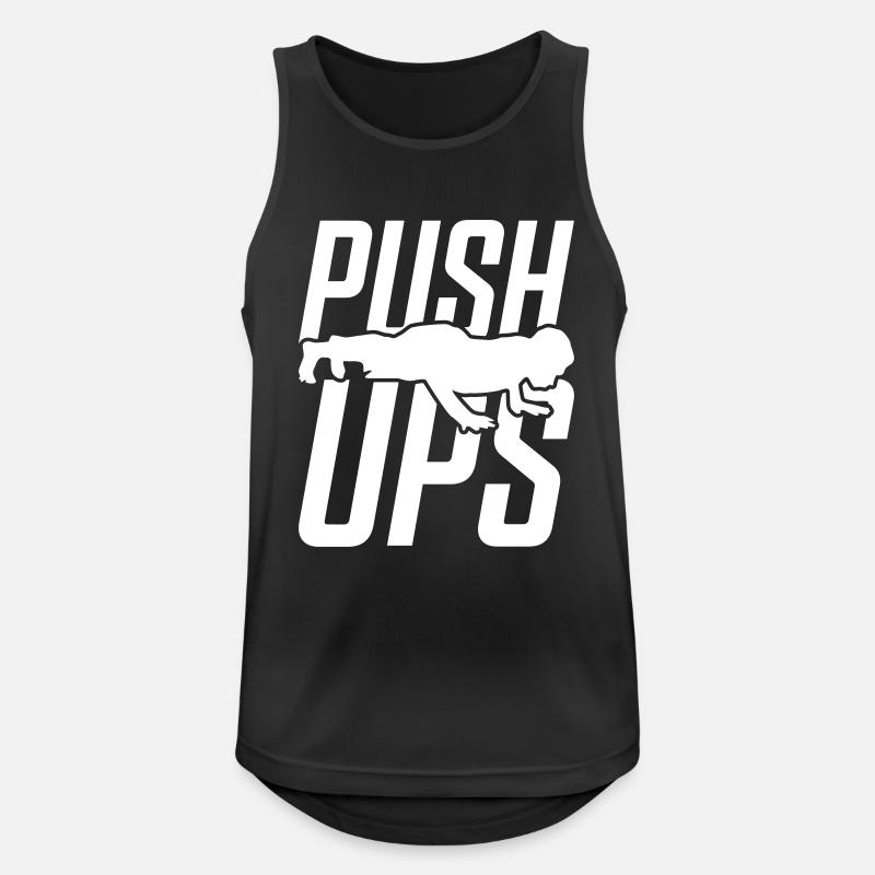 push ups push-ups gym - Men's Breathable Tank Top - black