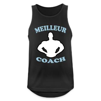 BESTER TRAINER 88 - Männer Tank Top atmungsaktiv - Schwarz - Vorne - Nick (188cm)