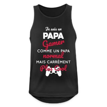 Gamer - papa gamer carrément plus cool - Débardeur respirant Homme - noir - Devant - Nick (188cm)