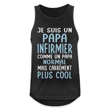 Papa infirmier comme papa normal plus cool - Débardeur respirant Homme - noir - Devant - Nick (188cm)