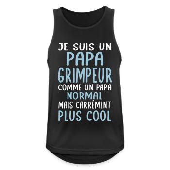 Papa grimpeur comme papa normal plus cool - Débardeur respirant Homme - noir - Devant - Nick (188cm)