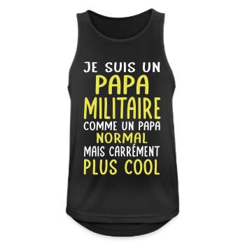 Papa militaire comme papa normal plus cool - Débardeur respirant Homme - noir - Devant - Nick (188cm)